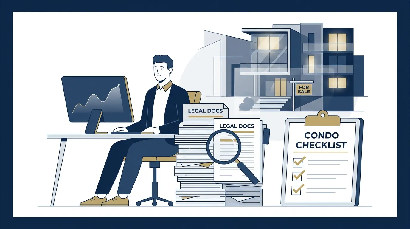 A condo buyer working through a checklist of HOA documents before closing