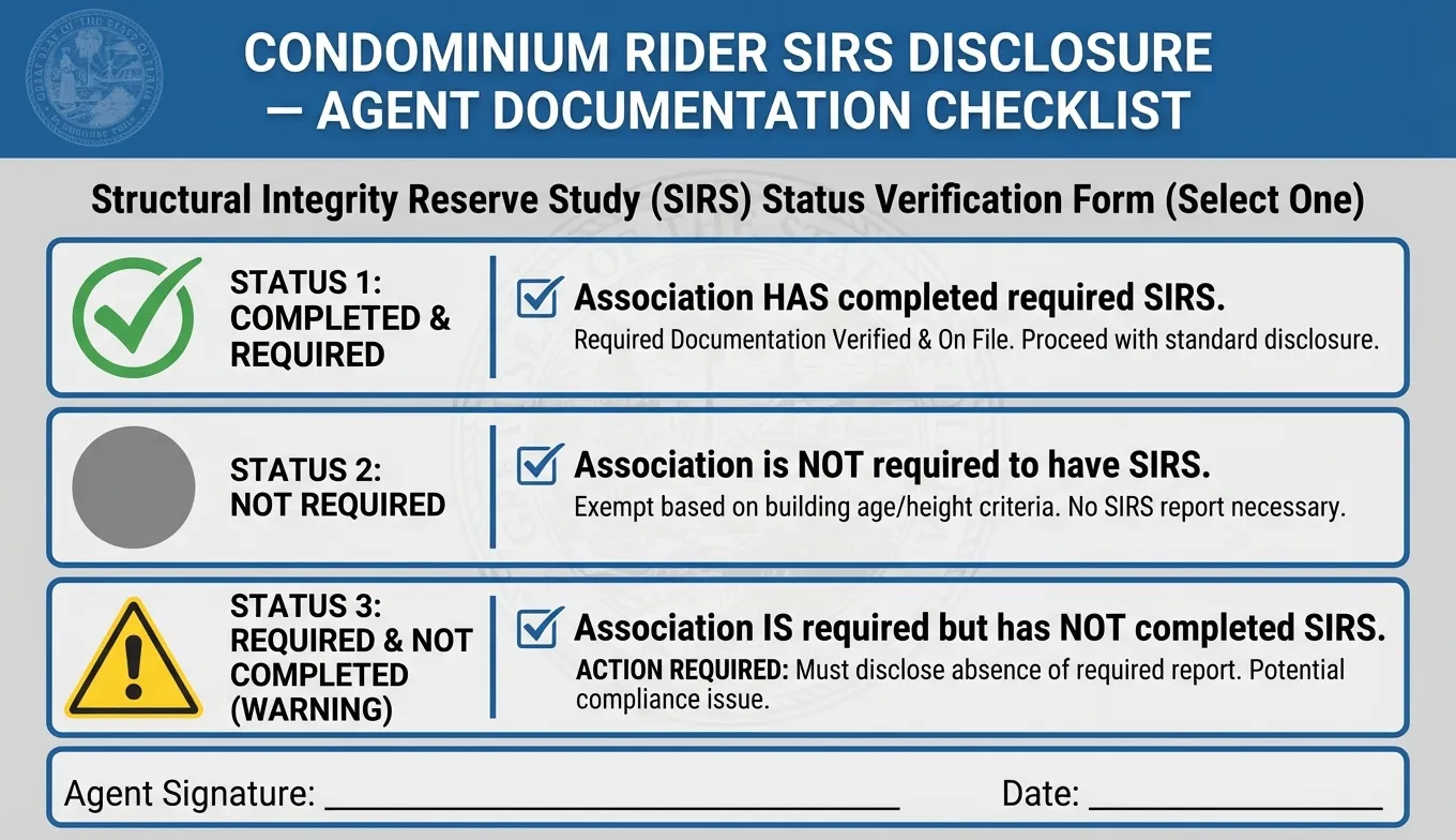 Three SIRS disclosure statuses agents must document