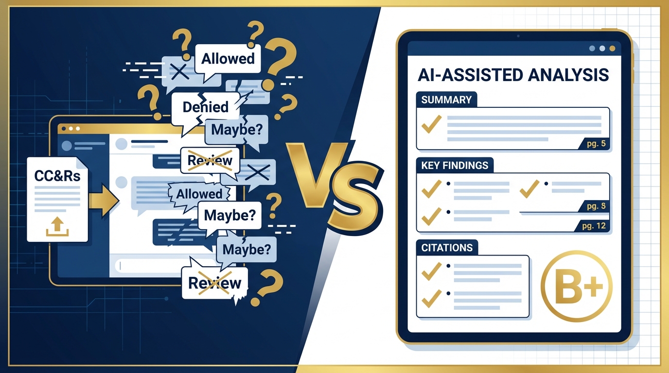 ChatGPT vs purpose-built tools for HOA document analysis comparison